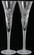 041459 MICKEY  MINNIE ETCHED GLASS CHAMPAGNE FLUTES