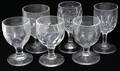 040420 AMERICAN CLEAR PATTERN GLASS GOBLETS SIX