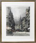 031467 LUIGI KASIMIR ETCHING 1928 EUROPEAN STREET