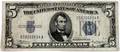 030366 US 5 SILVER CERTIFICATE 1934A