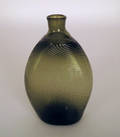 Pitkin type olive green flask early 19th c