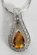 022339 3CT CITRINE  1CT DIAMOND PENDANT L13