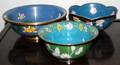 021430 CHINESE CLOISONN BOWLS C1920 FOUR H35