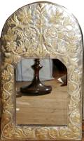 020360 HAMMERED BRASS OVER WOOD WALL MIRROR