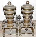 020359 BRASS ANDIRONS PAIR H225 L48