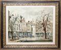 011453 GUERIN OIL ON CANVAS AMSTERDAM STREET SCENE