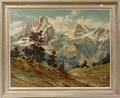 122381 MAXIMILIAN STRASKY OIL ON BOARDMOUNTAIN SCENE
