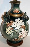 120394 JAPANESE PORCELAIN VASE CONVERTED TO LAMP