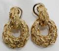 112314 14K GOLD WREATH SHAPED EARRINGS