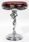 111462 CAMBRIDGE  FARBER BROS METAL FIGURAL COMPOTE
