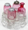 111456 VICTORIAN PATTERN GLASS CONDIMENT STAND