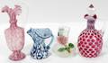 111455 VICTORIAN STYLE GLASS GROUPING FOUR PIECES