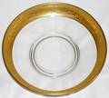 110394 CLEAR GLASS OPEN BOWL WWIDE GOLD LEAF BORDER