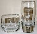 110375 ETCHED CRYSTAL VASES WDEER  CRANE DESIGNS 2