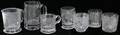 040437 AMERICAN CLEAR PATTERN GLASS MUGS SEVEN