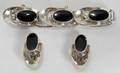 032399 MEXICAN STERLING  ONYX BRACELET  EARRINGS