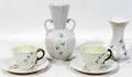 031531 BELLEEK IRISH PORCELAIN SHAMROCK WARE VASES