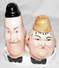 031522 DRESDEN PORCELAIN LAUREL  HARDY SALTPEPPER