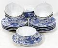 020413 CHINESE BLUE  WHITE PORCELAIN CUPS  SAUCERS