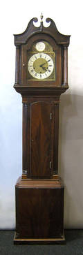 Federal style mahogany grandmother clock