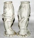 012382 BISQUE HANDS HOLDING VASES PAIR H81