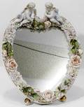012380 DRESDEN PORCELAIN HEART SHAPE MIRROR