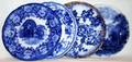 011476 FLOW BLUE DEMI PORCELAIN PLATES