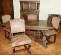 122434 JACOBEAN STYLE CARVED OAK DINING SET 9PCS