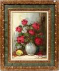 122384 JAN VANKOOLEN OIL ON CANVAS ROSES
