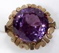 121562 14K YELLOW GOLD LADYS RING W PURPLE STONE