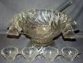 120431 SWIRL PATTERN GLASS PUNCH BOWL SET 13 PCS