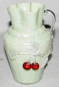 120401 ART GLASS PITCHER LATE 19TH C H65 L45