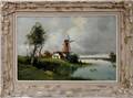 112367 E LAMBE OIL ON BOARD DUTCH CANAL SCENE