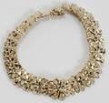 110416 14K GOLD LINK BRACELET WFLORAL DESIGNS