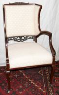 032436 ENGLISH MAHOGANY WINGBACK ARMCHAIR C1920