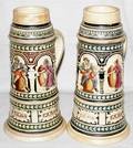 031584 GERMAN POTTERY STEINS WFIGURAL RESERVES