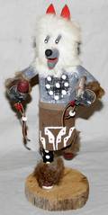 030436 NATIVE AMERICAN FUR  LEATHER KACHINA DOLL