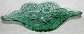 030429 GREEN PRESSED GLASS DAISY  BUTTON FRUIT BOWL