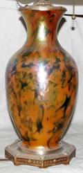 012405 STEUBEN ART GLASS VASE AS TABLE LAMP