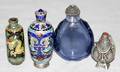 120491 CHINESE CLOISONN GLASS SILVER SNUFF BOTTLES