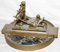 120458 MARBLE SCULPTURAL BRONZE TRAY LATE 19TH C