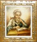 110467 RAYMAN OIL ON CANVAS RABBI READING BOOK