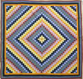 Pieced around the world quilt ca 1900