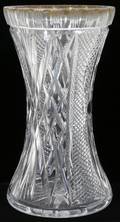 040504 AMERICAN HANDCUT GLASS VASE C1930 DRILLED