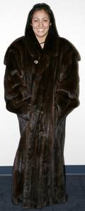 031621 MAHOGANY MINK COAT LARGE SIZE 55 LONG