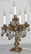 030478 BRASS LAMP STYLE CANDELABRA H19