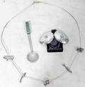 030469 MEXICAN STERLING NECKLACE JADE AZTEC SPOON