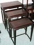 021519 CHINESE TEAKWOOD NEST OF THREE TABLES