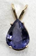 010479 14K YELLOW GOLD  22CT IOLITE PENDANT