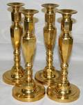 010462 BRASS CANDLESTICKS W URN FORMED SHAFTS